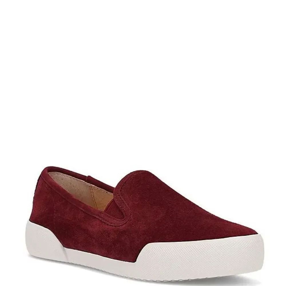 Frye Mia Suede Slip On Platform Sneakers in Wine size 8.5 NEW